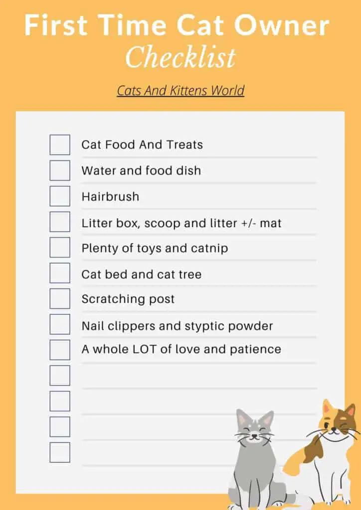 First Time Cat Owner Checklist