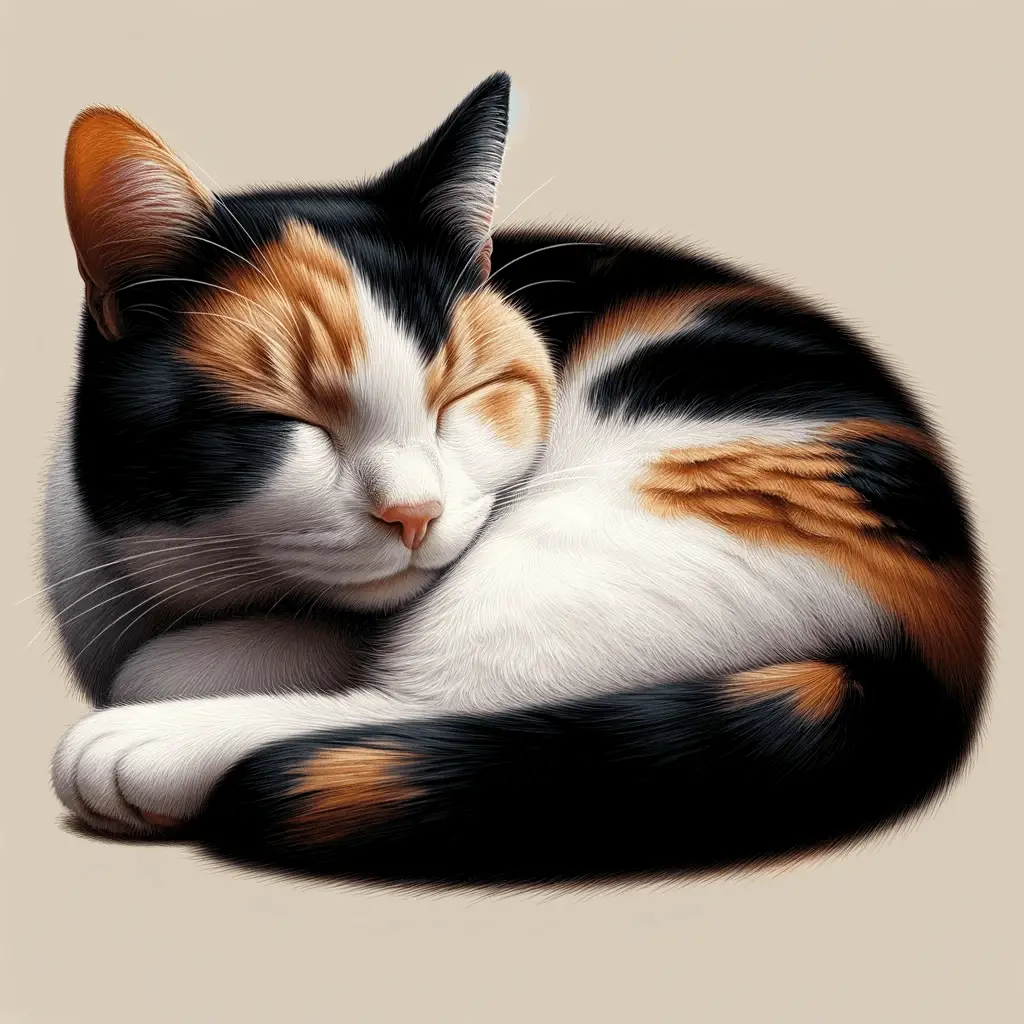 cat sleeping a calico